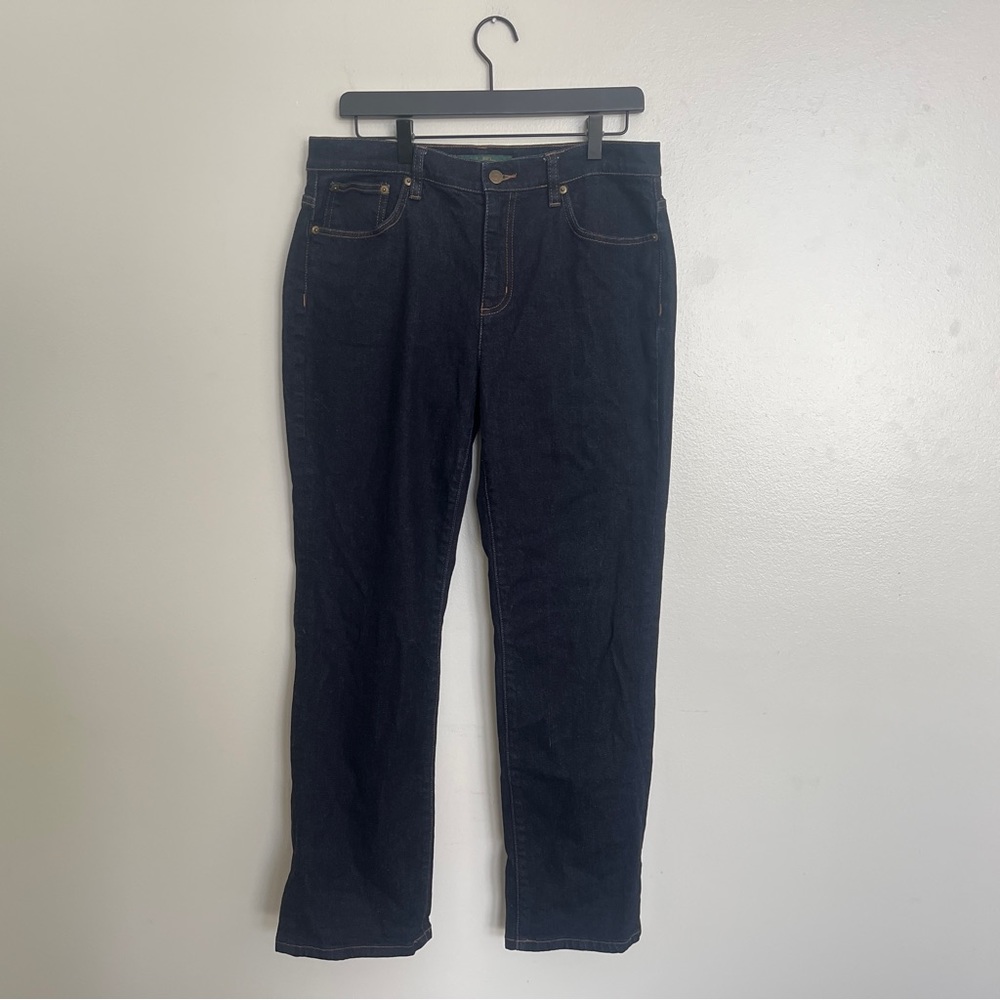 Women’s Lauren Jeans Co Ralph Lauren Petite Dark Blue Denim Classic Straight 12P